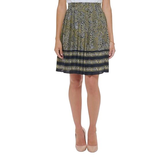 TOMMY HILFIGER Paisley Knee Pleated Skirt, Size 12, New with Tag - Picture 2 of 9